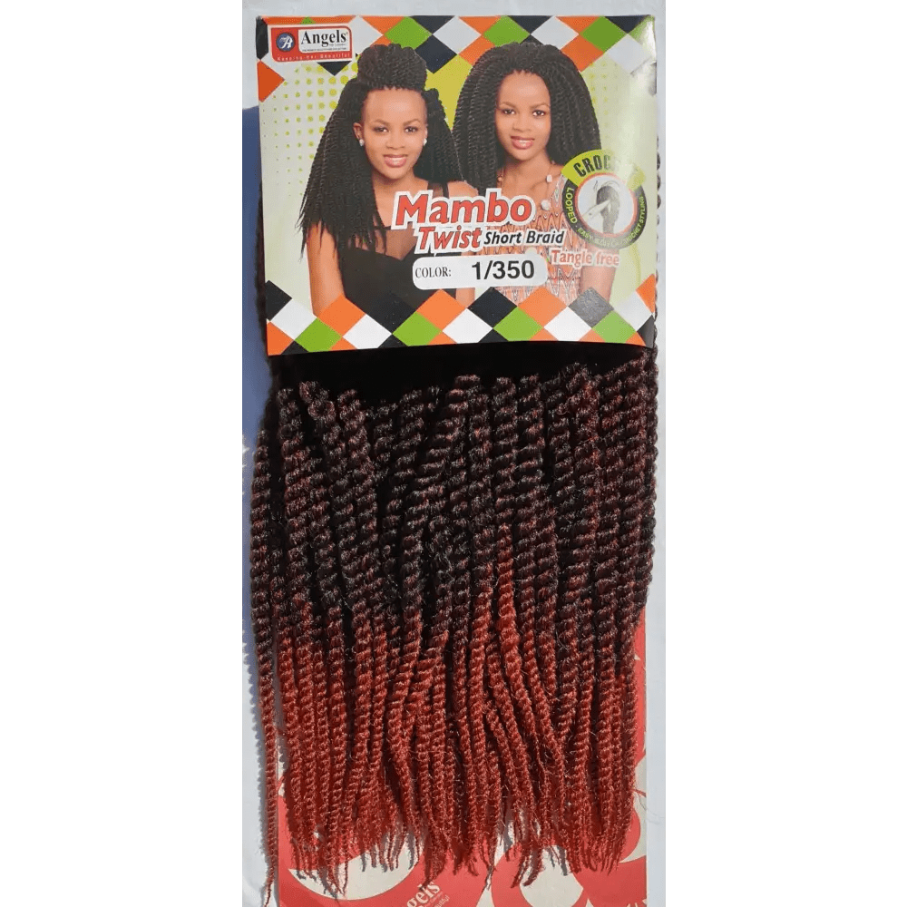 Mambo Twist Crochet Braids Short Colour No 1/350 - Black / Burnt Red | Afrihair