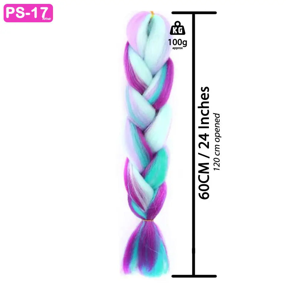 PS-17 - Jumbo Braiding Hair 24 Inch Candy