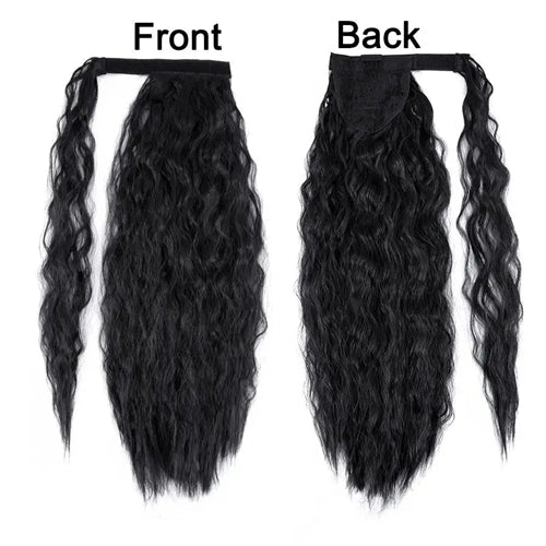 Wavy wrap ponytail extension 22 inch in Colour #2 dark brown