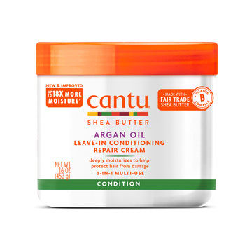 Cantu Argan Oil Leave-In Conditioning Repair Cream 453g front jar