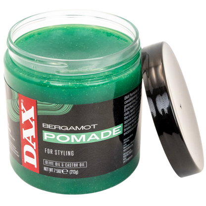 DAX Bergamot Pomade 14oz back label ingredients and directions