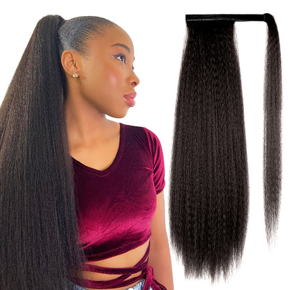 Afro Kinky Straight Wrap Ponytail 22 Inch – Colour #2 Dark Brown