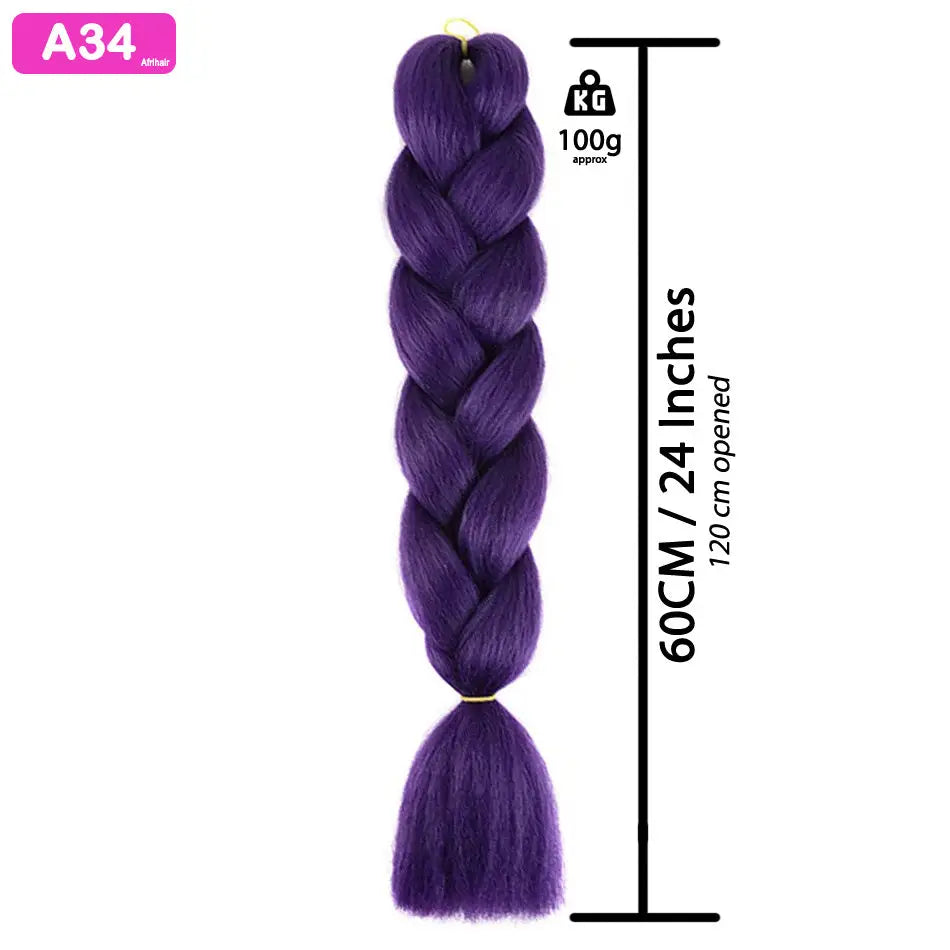 A34 - Jumbo Braiding Hair 24 Inch Purple - Afrihair - 24