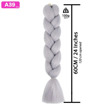 A39 - Jumbo Braiding Hair 24 Inch Grey - Afrihair - 24 Inch