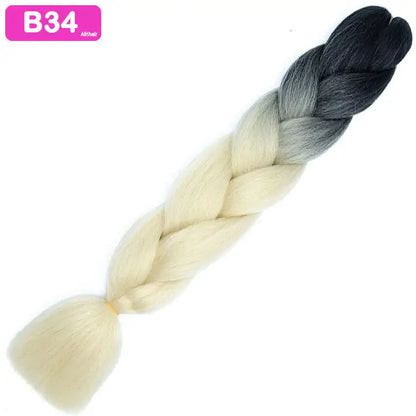 B34 - Jumbo Braiding Hair 24 Inch Ombre Black/Blonde