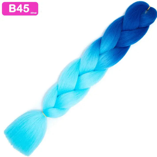 B45 - Jumbo Braiding Hair 24 Inch Ombre Dark Blue/Blue