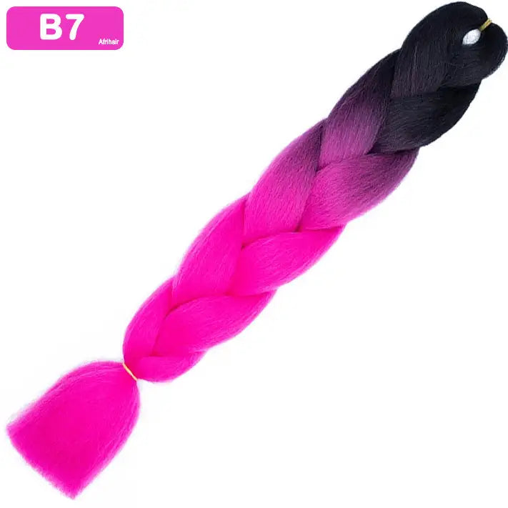 B7 - Jumbo Braiding Hair 24 Inch Ombre Black/Pink