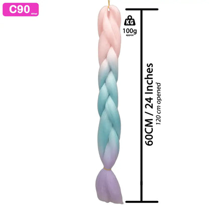 C90 - Jumbo Braiding Hair 24 Inch Ombre Soft Pink/Soft