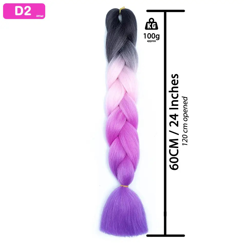 D2 - Jumbo Braiding Hair 24 Inch Ombre