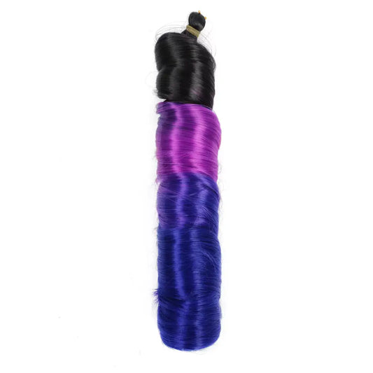 French Curl Braiding Hair - Colour C10 - Black/Purple/Blue