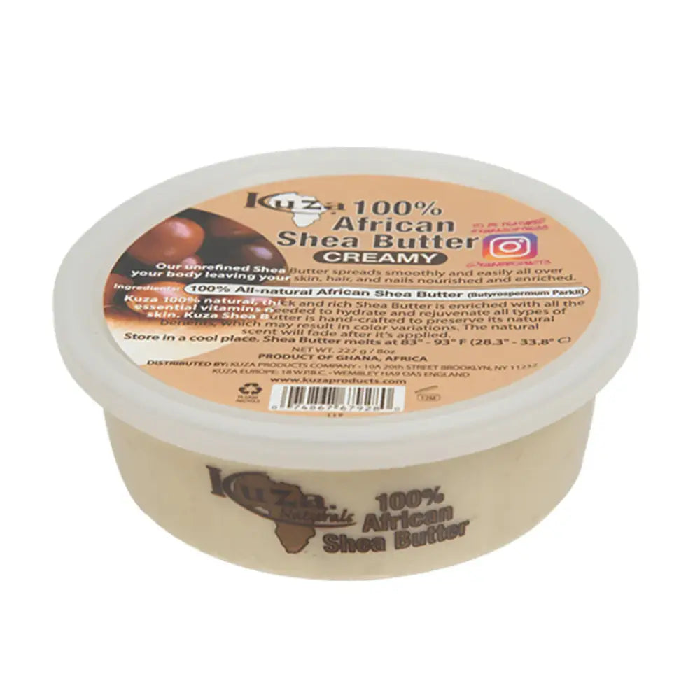Kuza 100% Pure African Shea Butter - White - Creamy - 227g