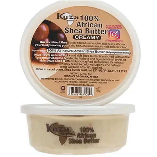 Kuza 100% Pure African Shea Butter - White - Creamy - 227g