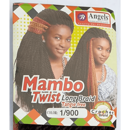 Mambo Twist Crochet Braids Colour No Long 1/900 - Black / Maroon | Afrihair