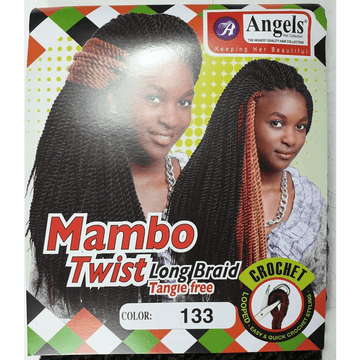 Mambo Twist Crochet Braids Long Colour No 133 - Black / Dark Brown | Afrihair