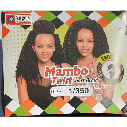 Mambo Twist Crochet Braids Short Colour No 1/350 - Black / Burnt Red | Afrihair