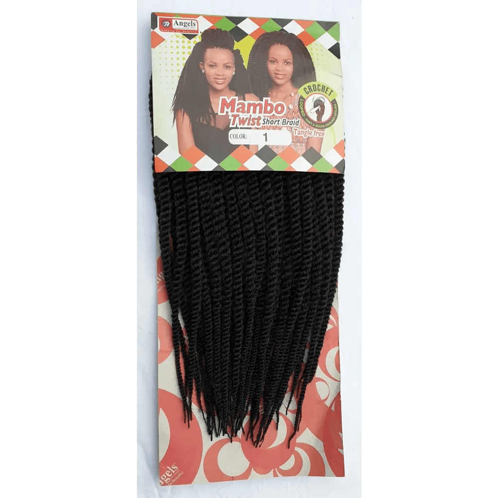 Mambo Twist Crochet Braids Short Colour No 1 - Black | Afrihair