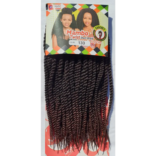 Mambo Twist Crochet Braids Short Colour No 133 - Black / Dark Brown | Afrihair