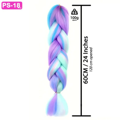 PS-18 - Jumbo Braiding Hair 24 Inch Candy/Unicorn