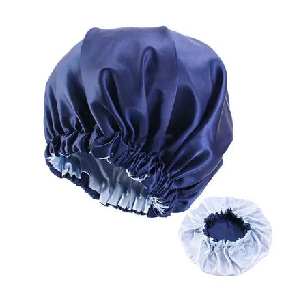 Satin Hair Bonnet - Blue - Hair Products & Accessories ->