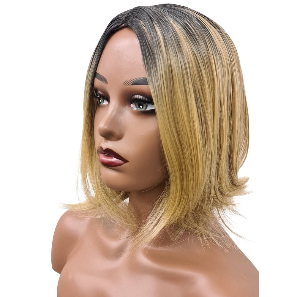 Wig - 12 Inch Straight - Black / Blonde - Wig - Synthetic